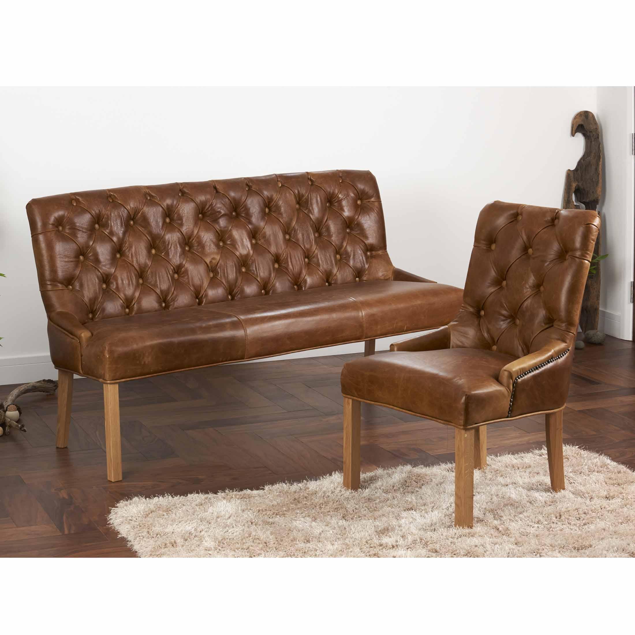Brown Cerato Leather Castello Dining Chair